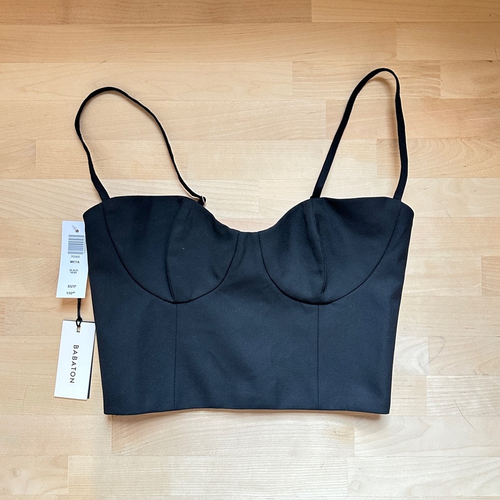 Aritzia Babaton Black Bustier Top